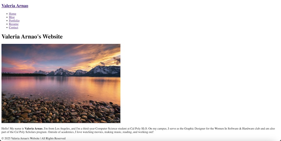 picture of valeria arnao's website